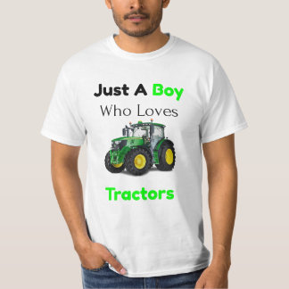 Camiseta Solo Un Niño Que Ama Tractores De Granja Verde T