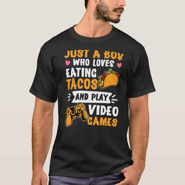 Camiseta Solo un niño que juega al taco Gamer Taco Viva Méx (Anverso)