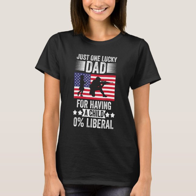 Camiseta Sólo Un Padre Afortunado 0 Liberal 4 De Julio (Anverso)