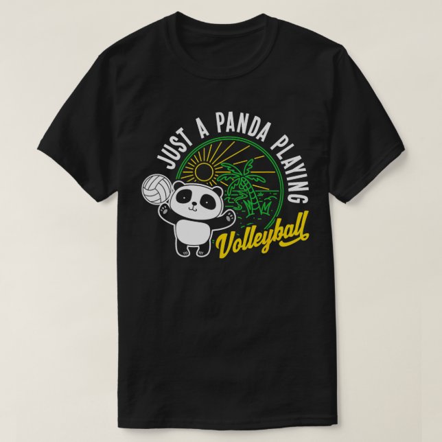 Camiseta Solo un Panda jugando al voleibol, divertido amant (Diseño del anverso)