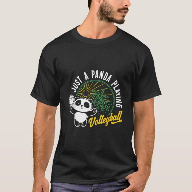 Camiseta Sólo un panda jugando voleibol Animal (Anverso)