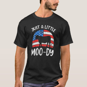 Camiseta Sólo un poco de Cal Patriótico Moo de vaca norteam