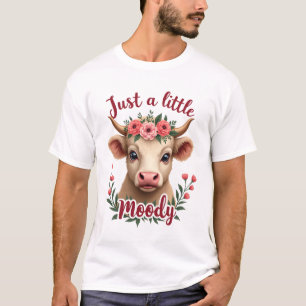 Camiseta Sólo un poco malhumorado vintage floral vaca highl