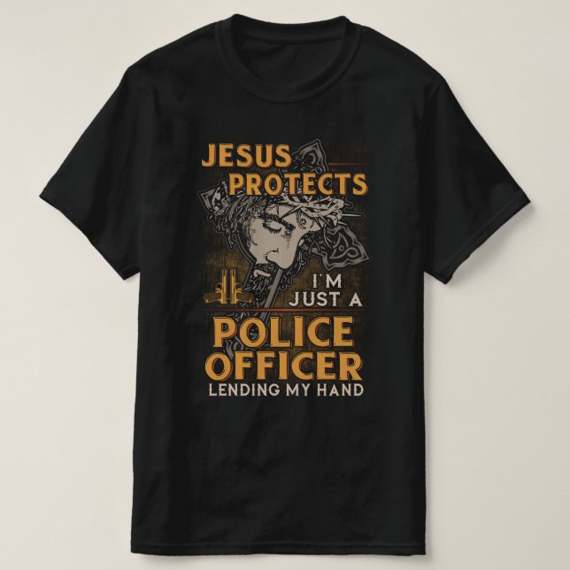 Camiseta Solo un policía me presta la mano (Diseño del anverso)