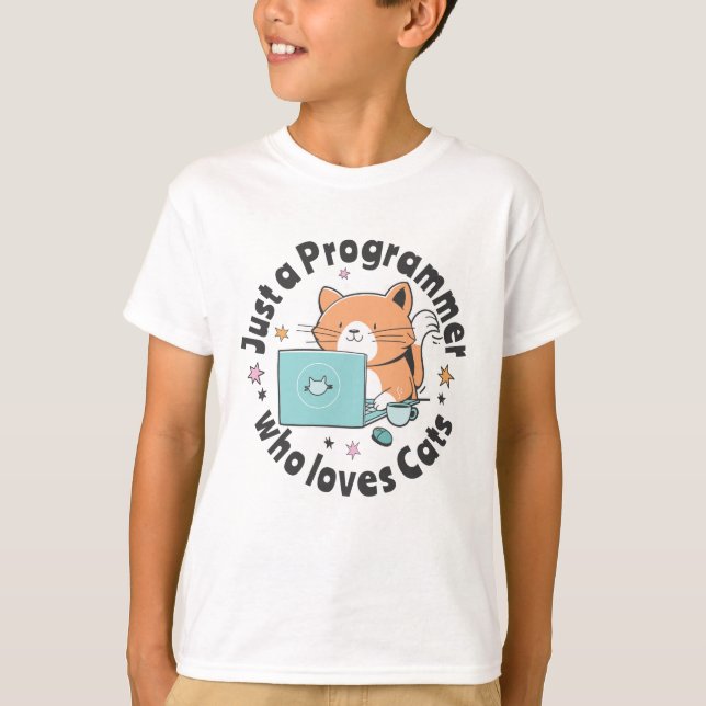 Camiseta Sólo un programador que ama a los gatos (Anverso)