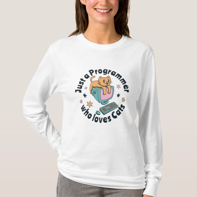 Camiseta Sólo un programador que ama a los gatos (Anverso)