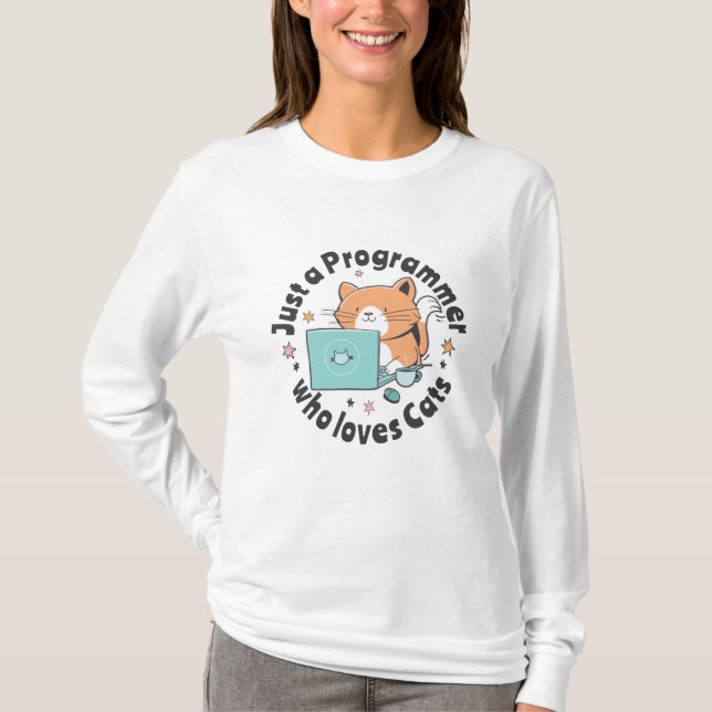 Camiseta Sólo un programador que ama a los gatos (Anverso)