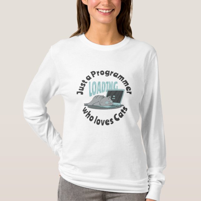 Camiseta Sólo un programador que ama a los gatos (Anverso)