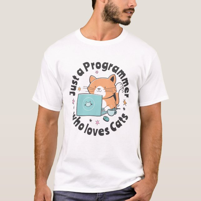 Camiseta Sólo un programador que ama a los gatos (Anverso)