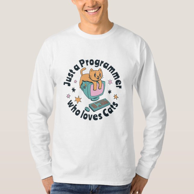 Camiseta Sólo un programador que ama a los gatos (Anverso)