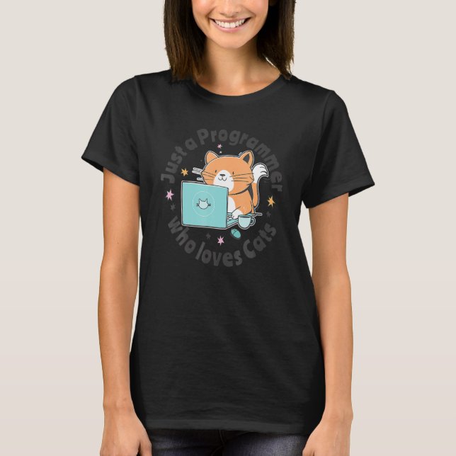 Camiseta Sólo Un Programador Que Ama El Cod De Gatos Y Comp (Anverso)