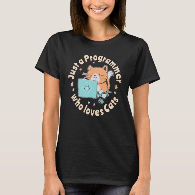 Camiseta Solo un programador que ama los gatos y las comput (Anverso)