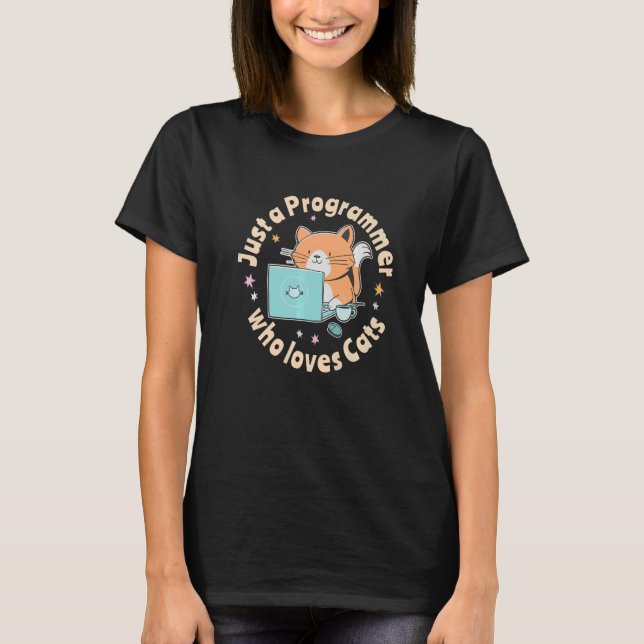 Camiseta Solo un programador que ama los gatos y las comput (Anverso)
