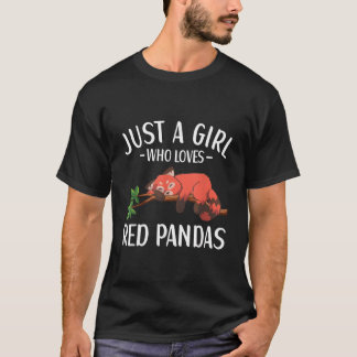 Camiseta Solo un Quien Ama Pandas Rojos Panda Rojo