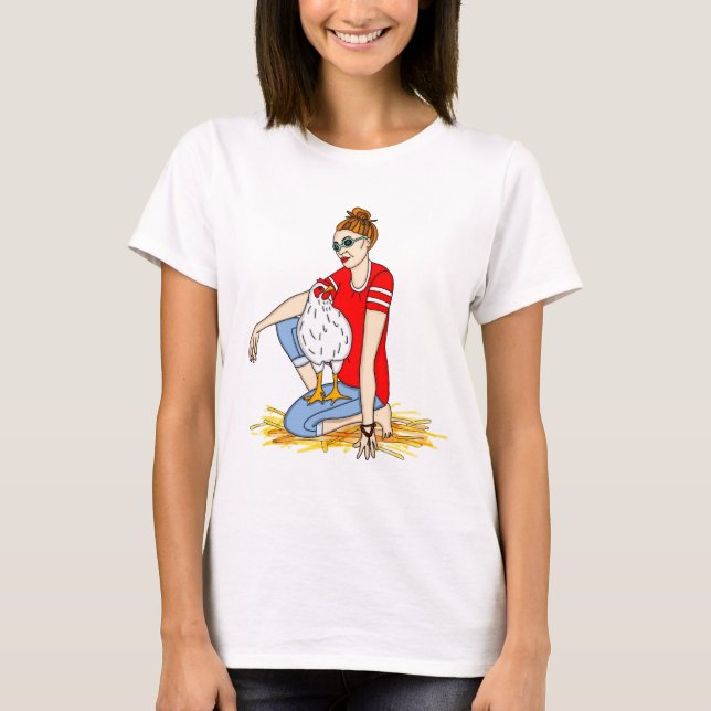 Camiseta Sólo una chica de Guay y su pollo (Anverso)
