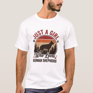 Camiseta Solo Una Chica Pastor Alemán Vintage Amante Perros