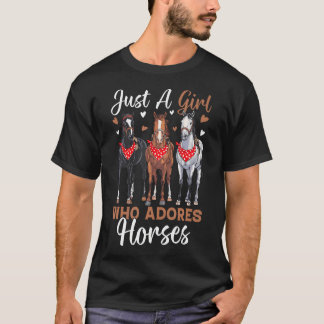 Camiseta Solo Una Chica Que Adora Caballos Equitación Jinet