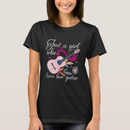 Camiseta sólo una chica que adora sus guitarras T-Shirt par