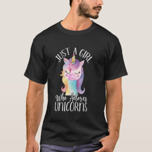 Camiseta Solo una chica que adora unicornios Lindo Unicorni