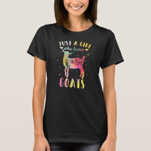 Camiseta Sólo una Chica que ama a las cabras acuarela