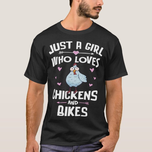 Camiseta Solo Una Chica Que Ama A Las Gallinas Y Bicicletas (Anverso)