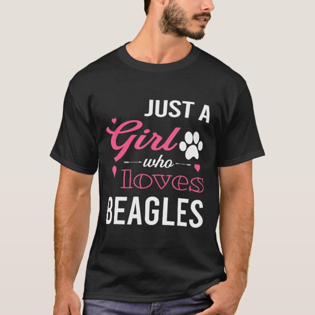 Camiseta Sólo una Chica que ama a las mujeres beagles amant (Anverso)