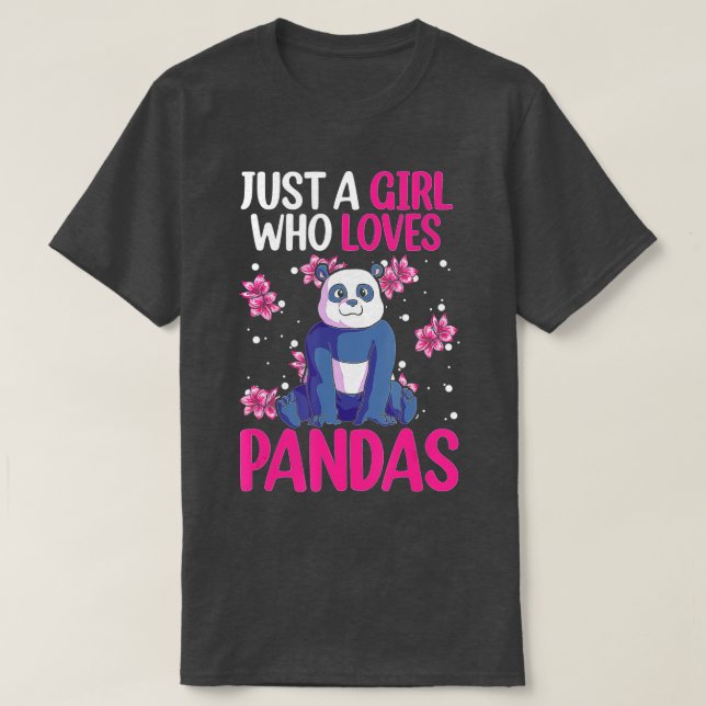 Camiseta Sólo una Chica que ama a las mujeres pandas que pa (Diseño del anverso)