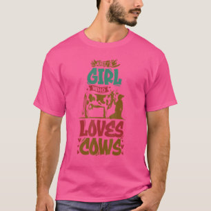 Camiseta Sólo Una Chica Que Ama A Los Animales De Vacas Por