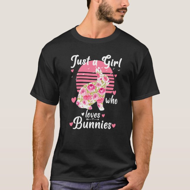 Camiseta Solo una Chica que ama a los conejos mujeres rapad (Anverso)