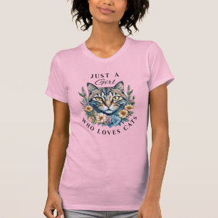Camiseta Sólo una chica que ama a los gatos  
