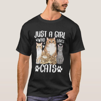 Camiseta Sólo una chica que ama a los gatos