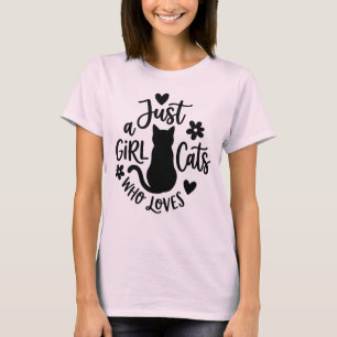 Camiseta Solo Una Chica Que Ama A Los Gatos Silueta De Gati