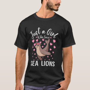 Camiseta Solo Una Chica Que Ama A Los Leones Marinos Mujere