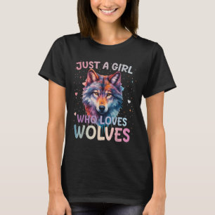 Camiseta Solo una chica que ama a los lobos Amante de los l