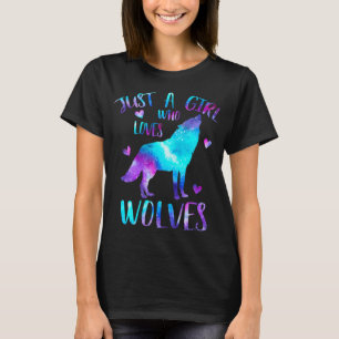 Camiseta Solo una chica que ama a los lobos Galaxia Espacio