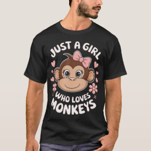 Camiseta Sólo una chica que ama a los monos Corazón de mono