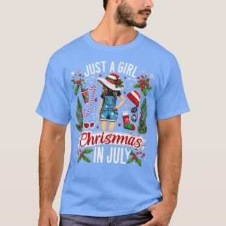 Camiseta Sólo Una Chica Que Ama A Los Navidades En Julio A 