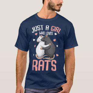 Camiseta Sólo una Chica que ama a los niños de rata Chicas