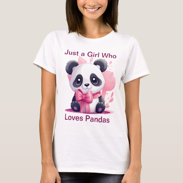 Camiseta Sólo una Chica que ama a los pandas - los pandas d (Anverso)