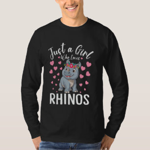 Camiseta Solo Una Chica Que Ama A Los Rinocerontes Mujeres