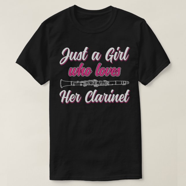 Camiseta Sólo una Chica que ama a su mujer clarinete Cla gr (Diseño del anverso)