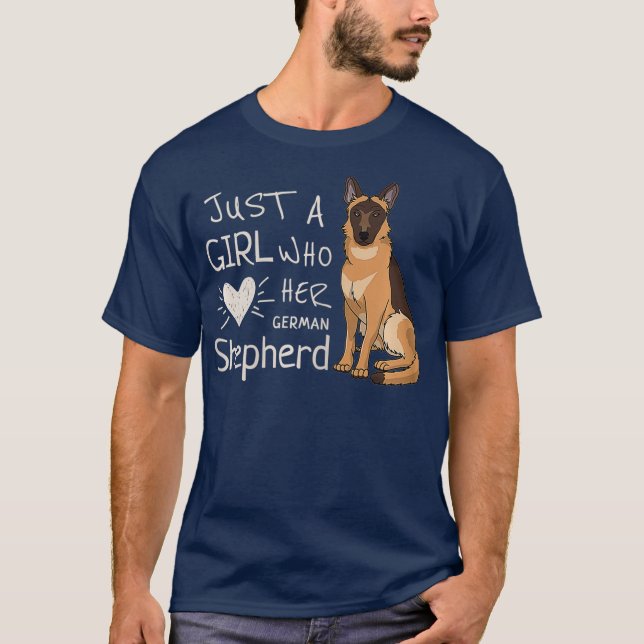 Camiseta Sólo una Chica que ama a su perro pastor alemán (Anverso)