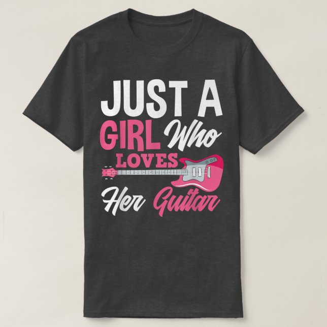 Camiseta Sólo Una Chica Que Ama A Sus Chicas Guitaristas B (Diseño del anverso)