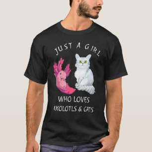 Camiseta Sólo una chica que ama ajolotes y gatos Ajolote li