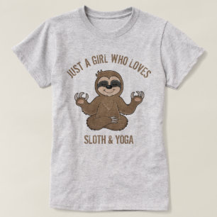 Camiseta Solo una chica que ama al perezoso y el yoga, dive