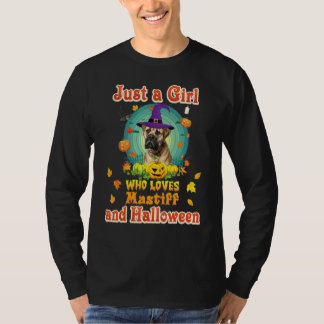 Camiseta Solo Una Chica Que Ama Al Perro Mastín Y La Wi De