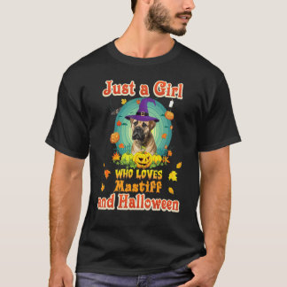 Camiseta Solo Una Chica Que Ama Al Perro Mastín Y La Wi De