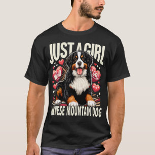 Camiseta Sólo Una Chica Que Ama Al Perro Montañés Bernés
