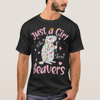 Camiseta Sólo Una Chica Que Ama Castores Mujeres Chicas Flo