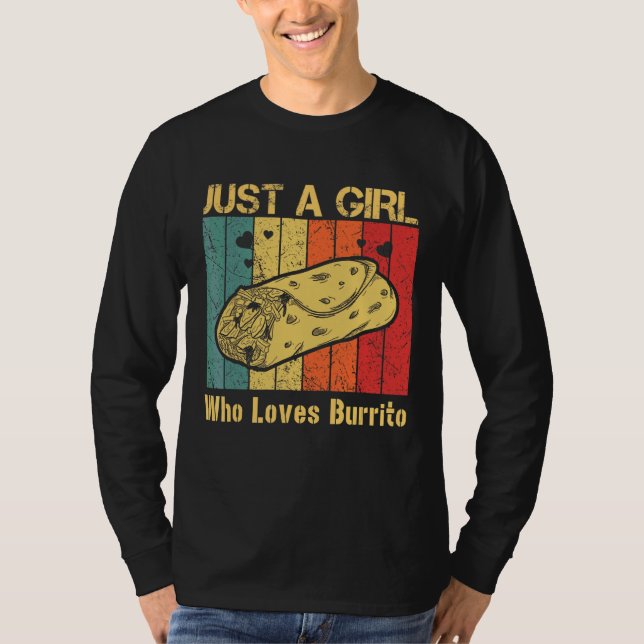 Camiseta Solo Una Chica Que Ama Comida Mexicana Vintage Bur (Anverso)
